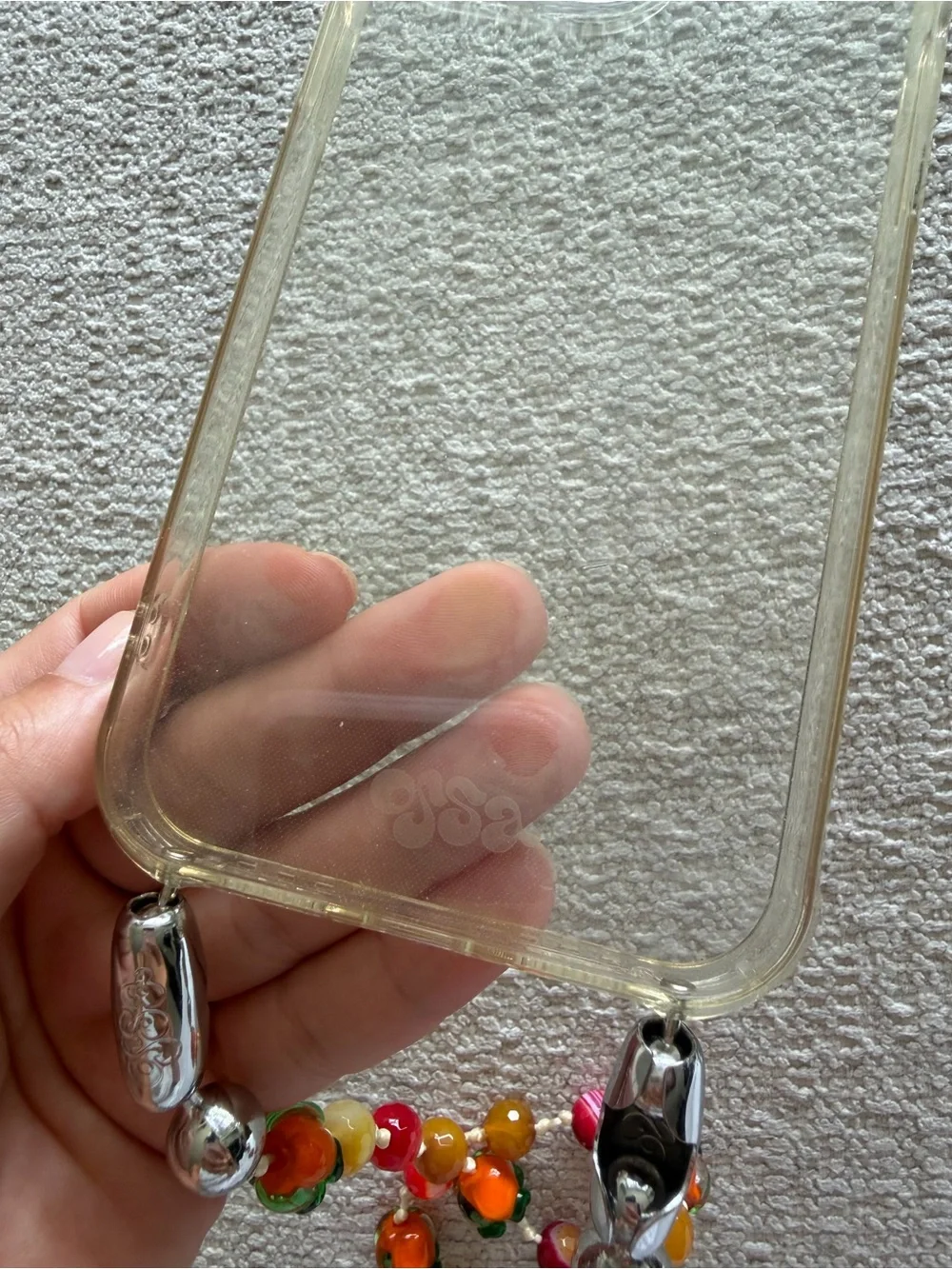 Ossa Beaded Phone Strap Case - Clear case with Multicolor Beads